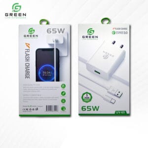 Green UV-65 65W QC3.0 Fast Charger with Type-C Cable - Image 2