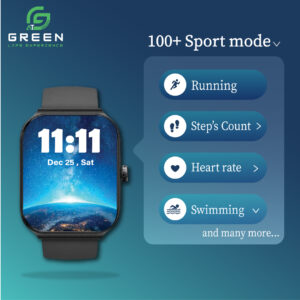 Green Vision Fit Smartwatch with 2.04” AMOLED Display - Image 4