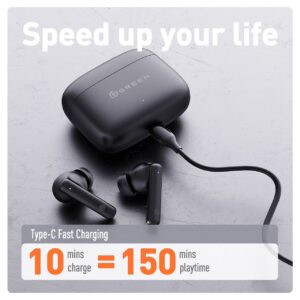 Green Leaf-161 True ENC Wireless Gaming Earbuds - Image 4