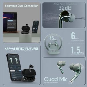 Green Buds Ultra ANC (UP to 32 dB) Earbuds - Image 9
