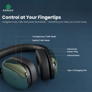 Green Symphony ANC Headphone with Hybrid ANC - Image 7
