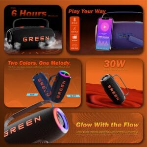 Green Melody-30 Portable Wireless Speaker - Image 2