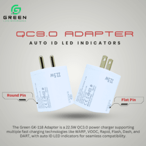 Green GK-118 22.5W QC3.0 Fast Charger Adapter with Auto ID LED Indicators - Image 5