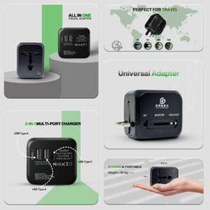 Green ADP-20 Universal Travel Adapter with 20W PD Fast Charging - Image 6